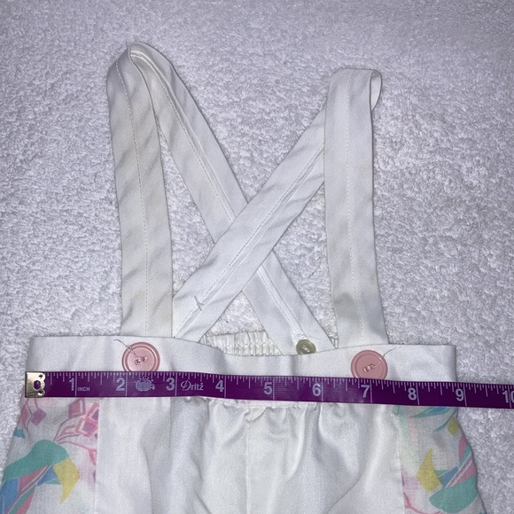 Vintage 80’s tropical side stripe overalls 12m - Picture 4 of 9